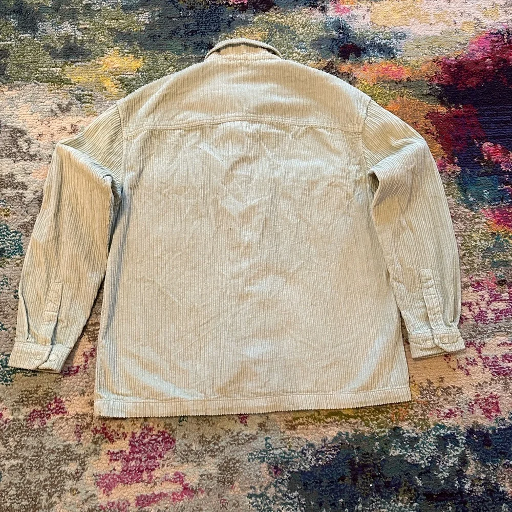 ASOS DESIGN 90s Oversized Chunky Cord Shirt in Pastel Green Size M